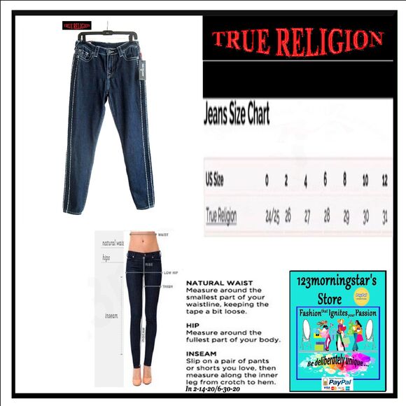 TRUE RELIGION NEW Y2K STELLA Supra-T Stripe Low Rise Skinny Jean 29 - Picture 12 of 12